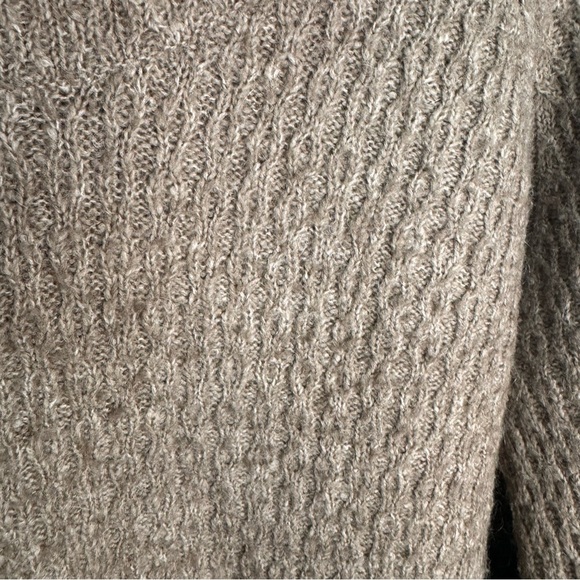 Mac & Jac Tan Wool Mohair Turtleneck Bell Sleeve Sweater Size XL - Picture 6 of 12